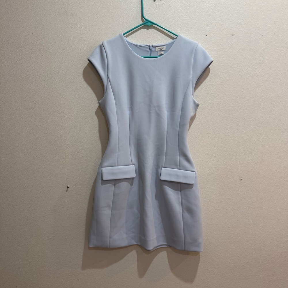 Babaton Aritzia Light Blue Cap Sleeve Tailored Mini Dress Size M 123046